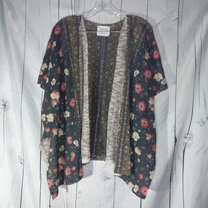 Sadie & Love Floral Open Front Kimono Cardigan